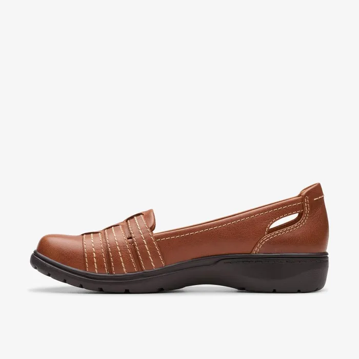 Carleigh Eliza Tan Leather Women Clarks Flats