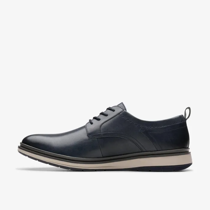 Chantry Lo Navy Leather Men Clarks Casual Dress Shoes