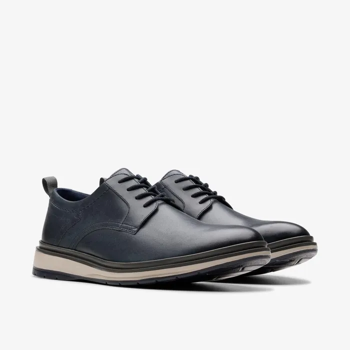Chantry Lo Navy Leather Men Clarks Casual Dress Shoes