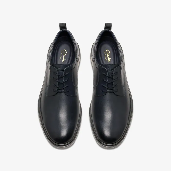 Chantry Lo Navy Leather Men Clarks Casual Dress Shoes