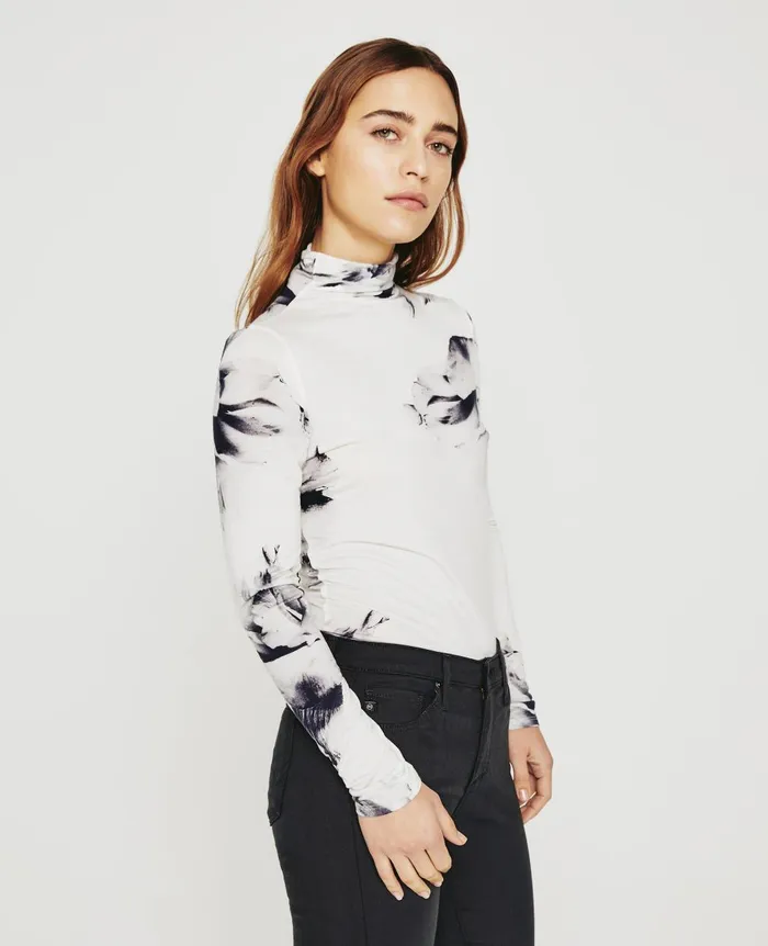 Chels Turtleneck Will Garden White Multi Women AG Jeans Tops and Shirts