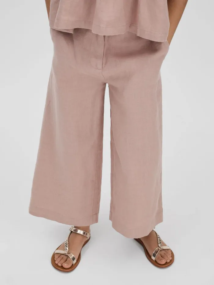 Children Reiss CoOrds Dani Linen Loose Fit Trousers Pink