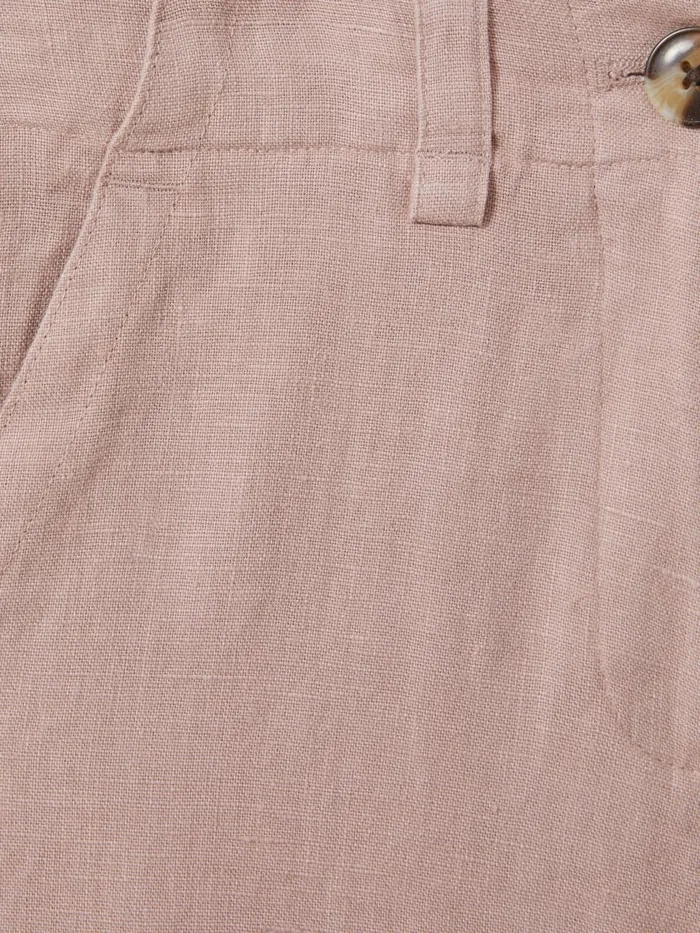 Children Reiss CoOrds Dani Linen Loose Fit Trousers Pink