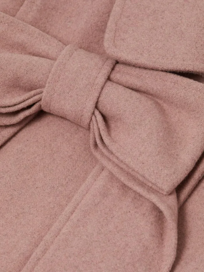 Children Reiss Coats and Jackets Amelia Wool Bow Detail Coat Pink