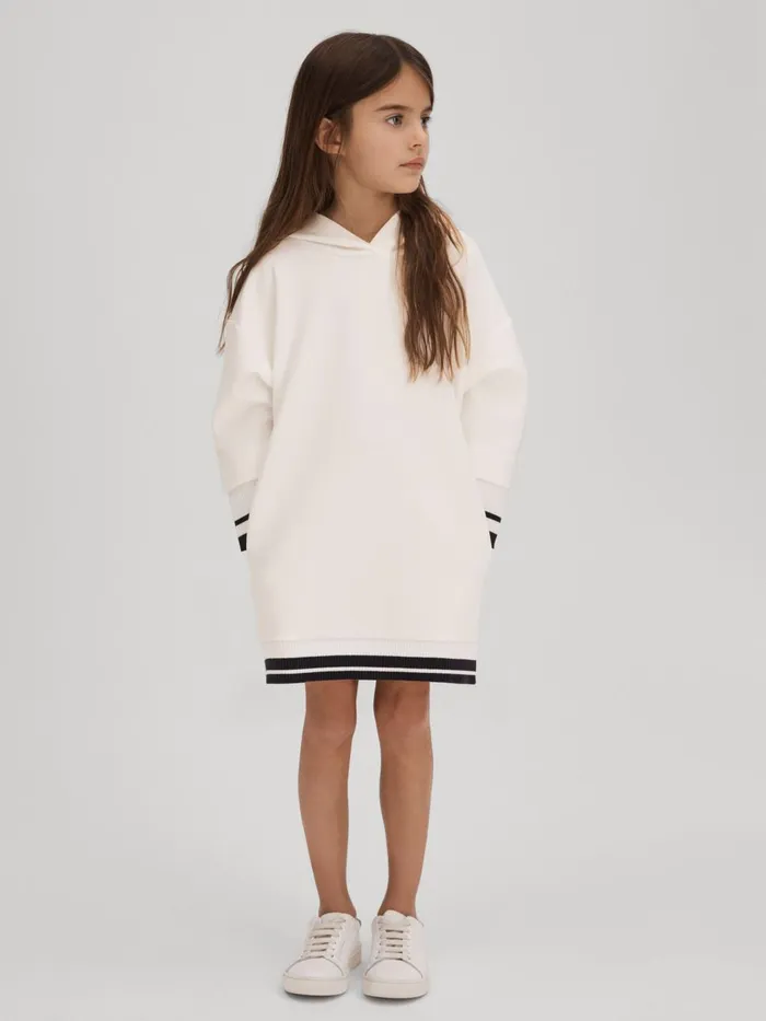 Children Reiss Dresses Leandra Relaxed Jersey Hooded Dress