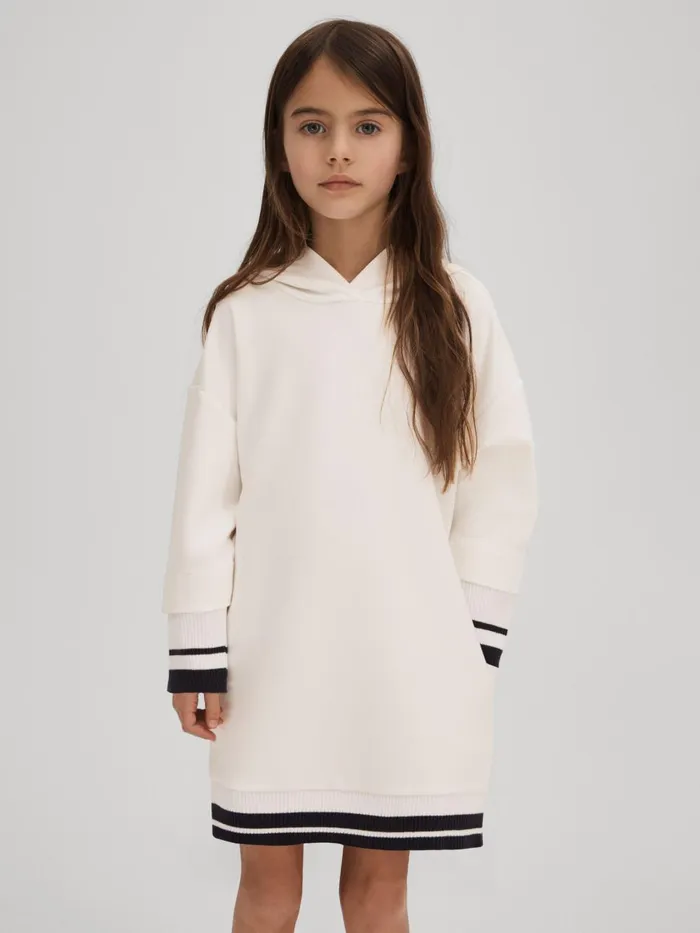 Children Reiss Dresses Leandra Relaxed Jersey Hooded Dress