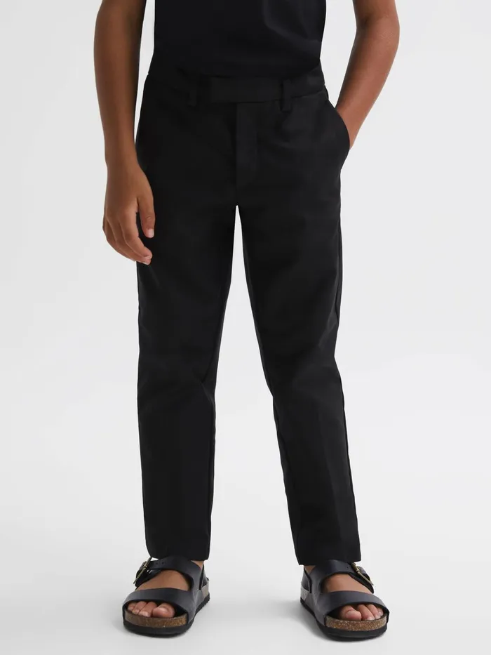 Children Reiss Pants Eastbury Slim Fit Chinos Black