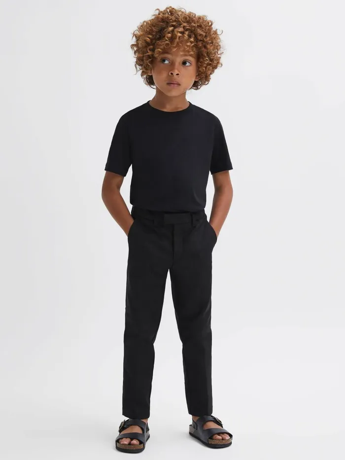 Children Reiss Pants Eastbury Slim Fit Chinos Black