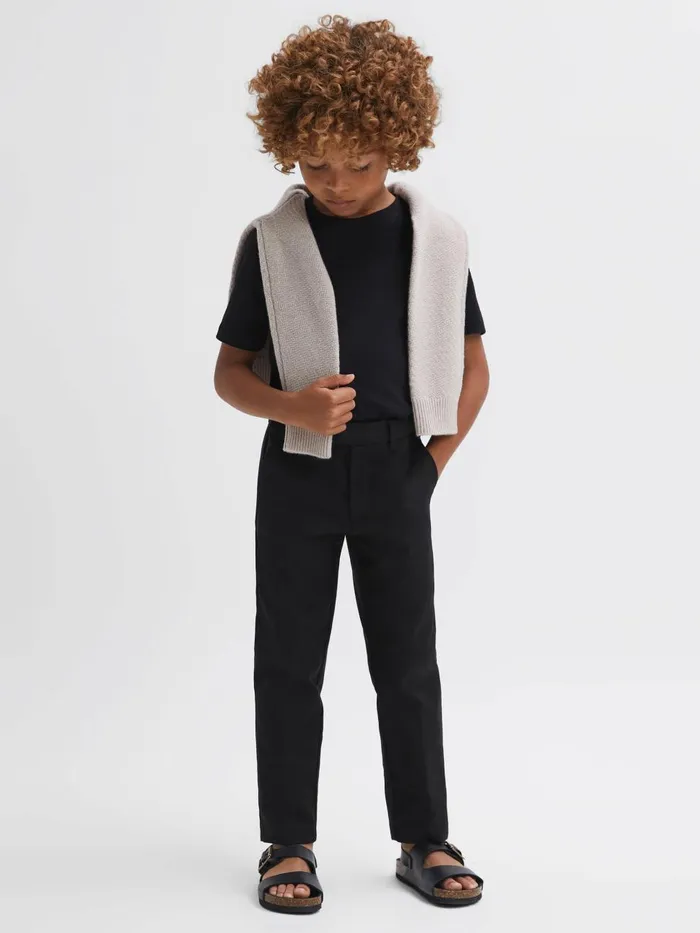 Children Reiss Pants Eastbury Slim Fit Chinos Black