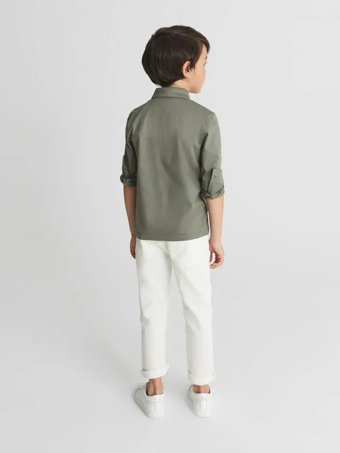 Children Reiss Shirts Hendon Junior Cotton Shirt Sage