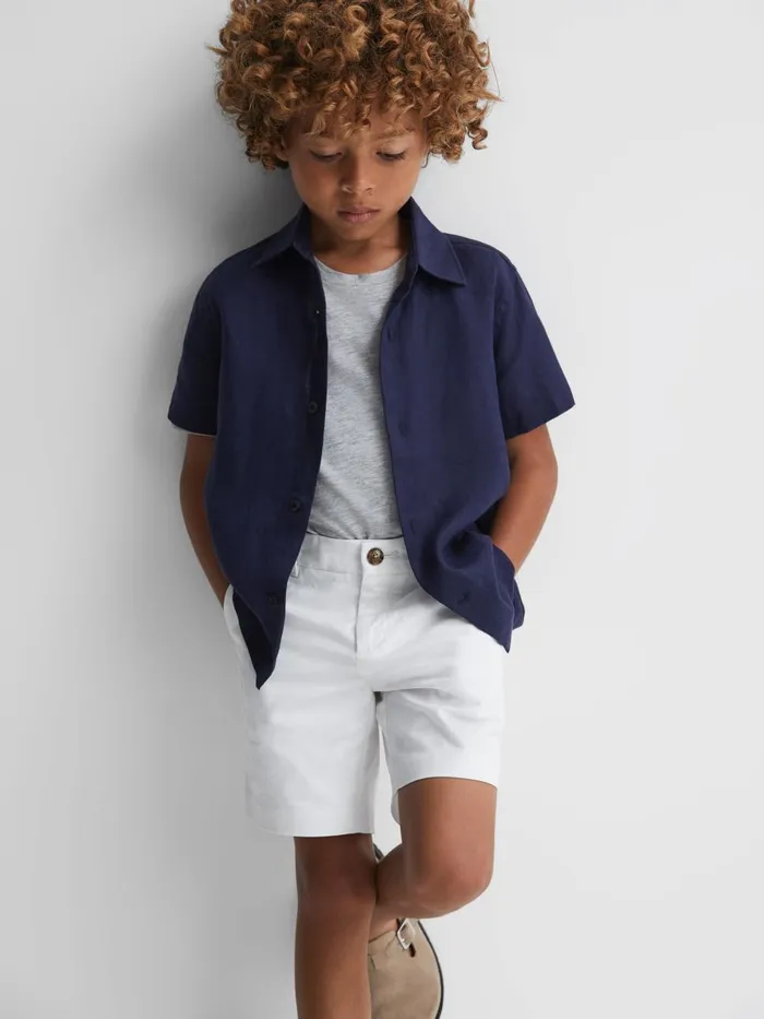Children Reiss Shorts Wicket Casual Chino Shorts White