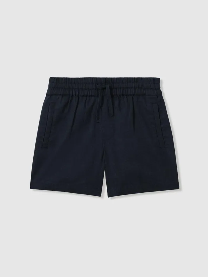 Children Reiss Sweats and Hoodies Acen Linen Drawstring Shorts Navy