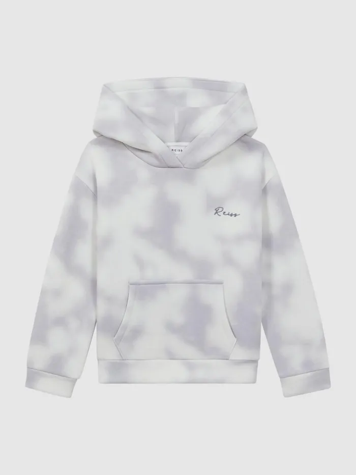 Children Reiss Sweats and Hoodies Melo Cotton Tie Dye Hoodie Blue