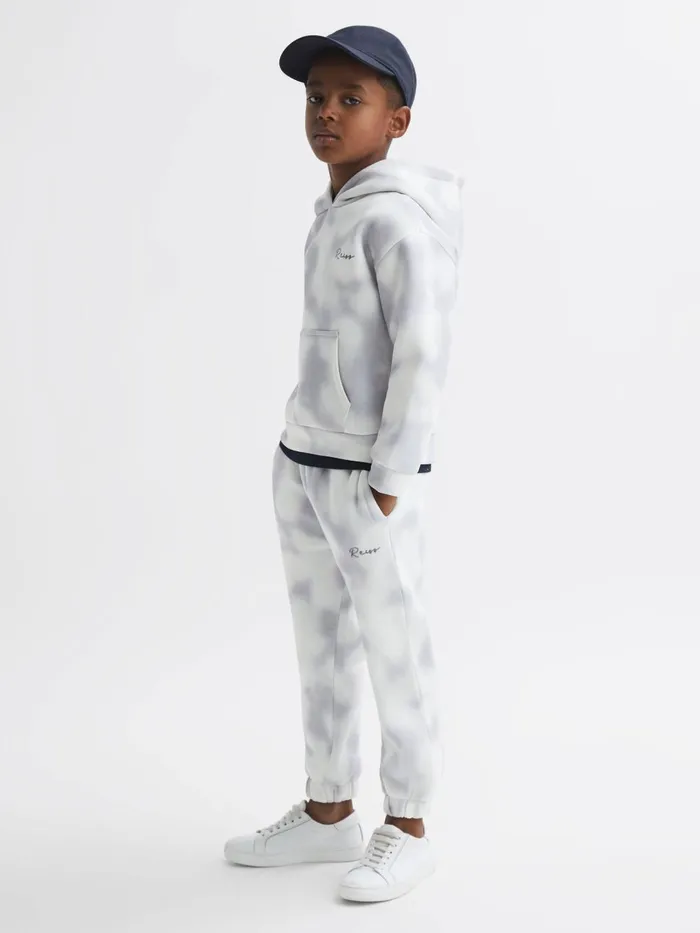 Children Reiss Sweats and Hoodies Melo Cotton Tie Dye Hoodie Blue
