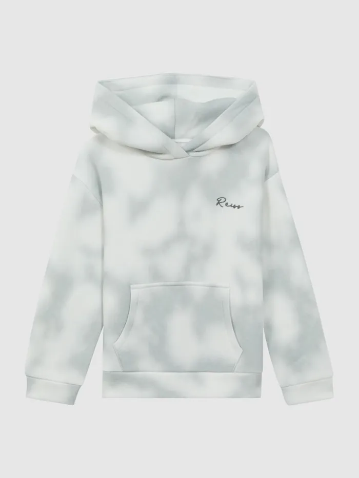 Children Reiss Sweats and Hoodies Melo Cotton Tie Dye Hoodie Sage