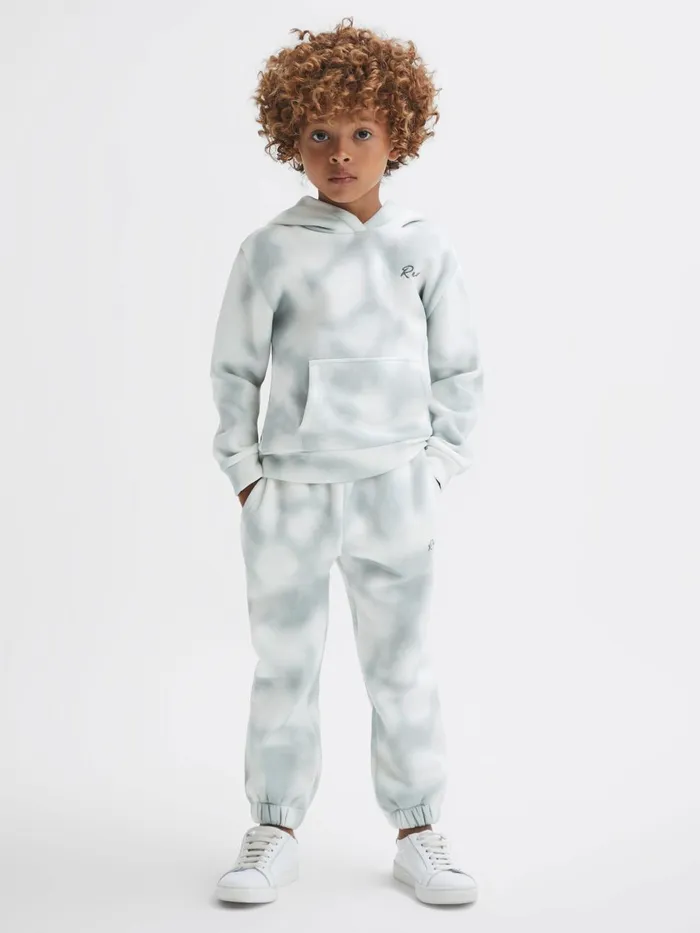 Children Reiss Sweats and Hoodies Melo Cotton Tie Dye Hoodie Sage