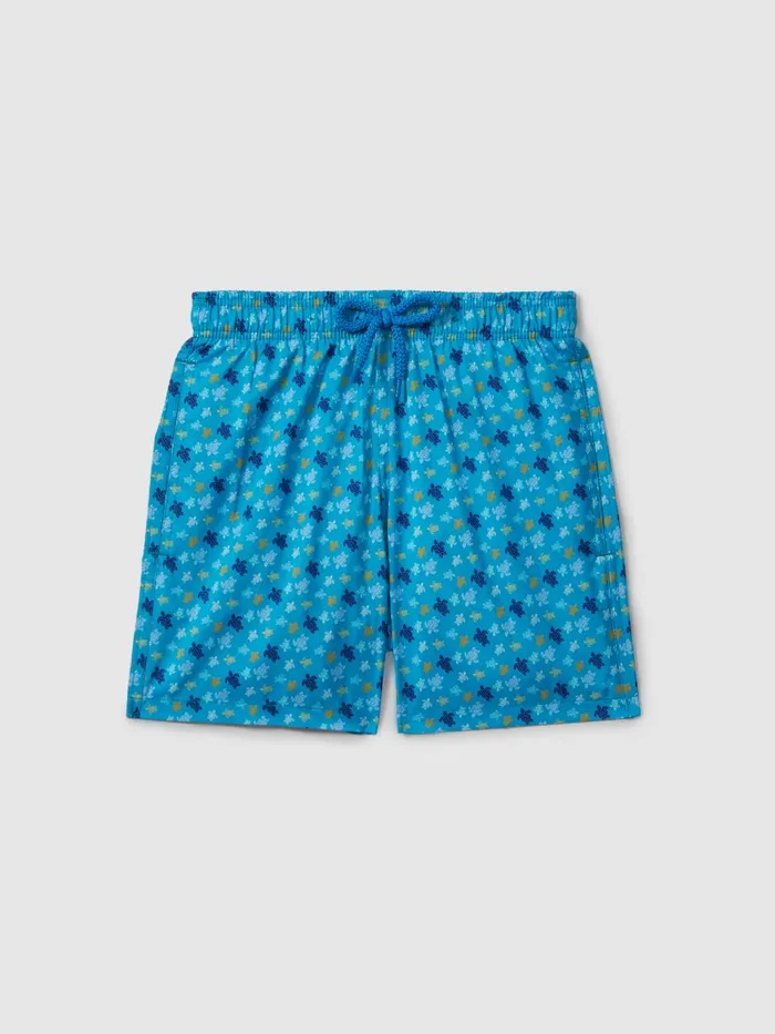 Children Reiss Swimwear Foldable Turtle Print Swim Shorts Bleu Hawai