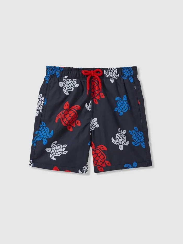 Children Reiss Swimwear Turtle Print Swim Shorts Blue Marine