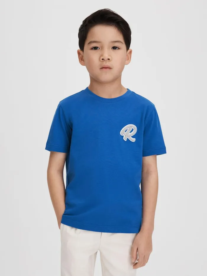 Children Reiss TShirts Jude Cotton Crew Neck TShirt Lapis Blue