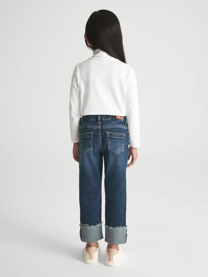 Children Reiss Tops and TShirts Carey Cotton Blend Roll Neck Top Ivory