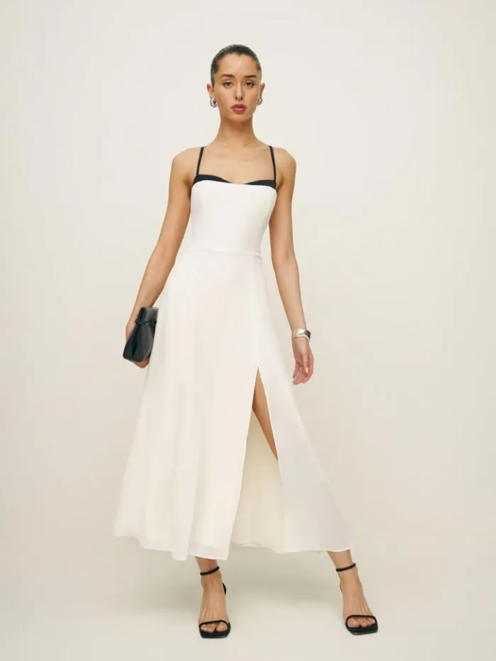 Clothing The Reformation Abrielle Dress Ivory