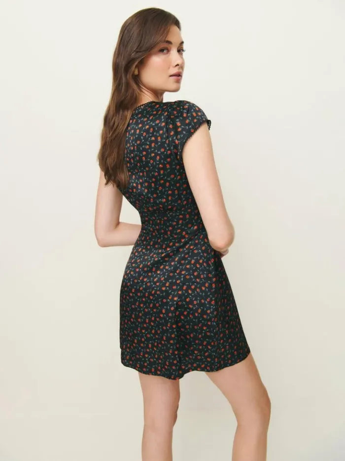 Clothing The Reformation Amellia Silk Dress Perla