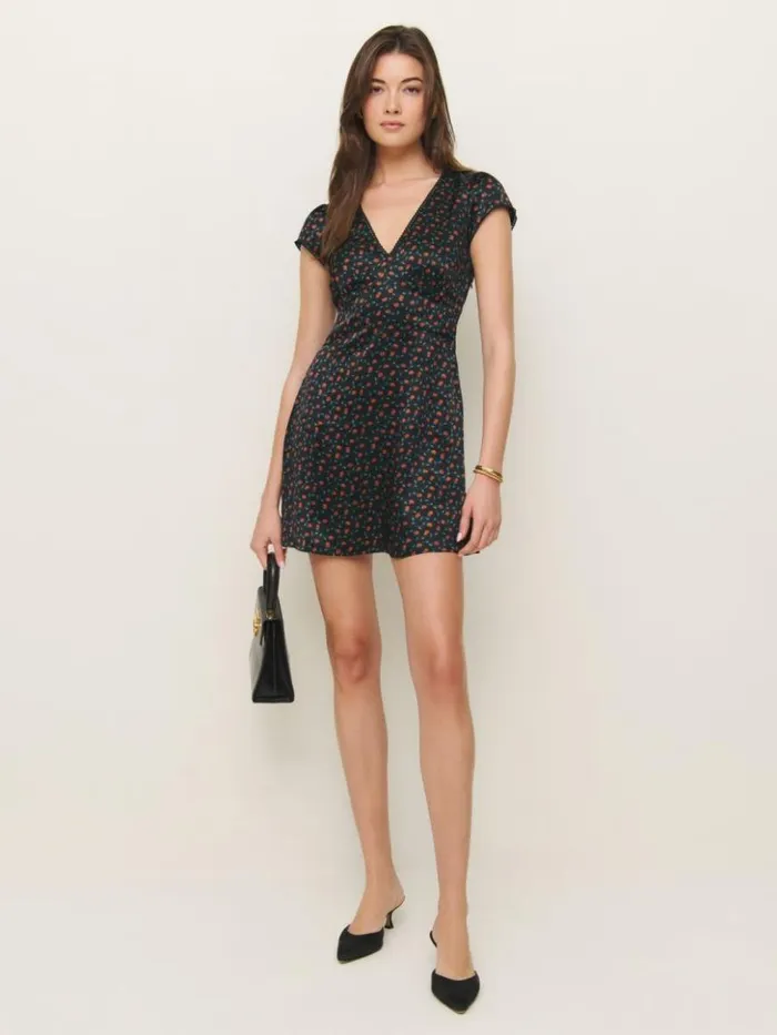Clothing The Reformation Amellia Silk Dress Perla