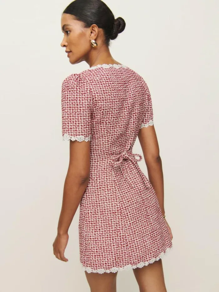 Clothing The Reformation Anabella Dress Red Check