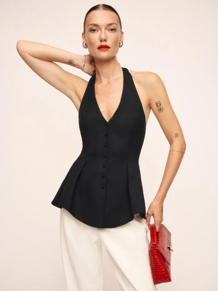 Clothing The Reformation Auli Top Black