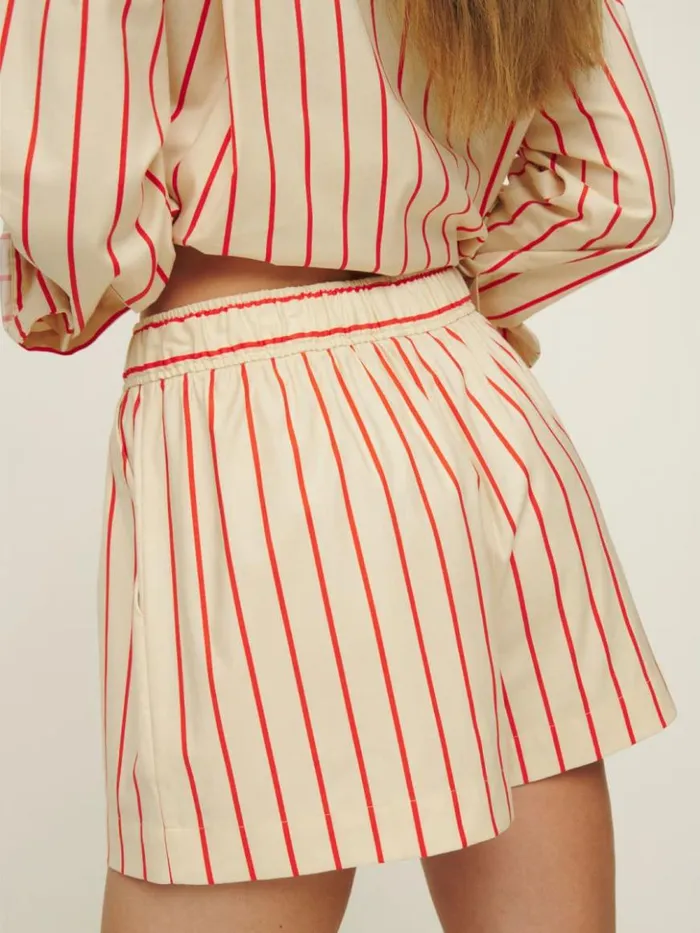 Clothing The Reformation Billy Short Resort Stripe
