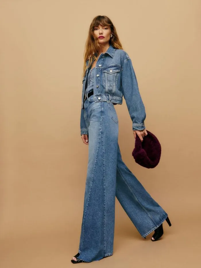 Clothing The Reformation Cary High Rise Slouchy Wide Leg Jeans Colorado Reworked