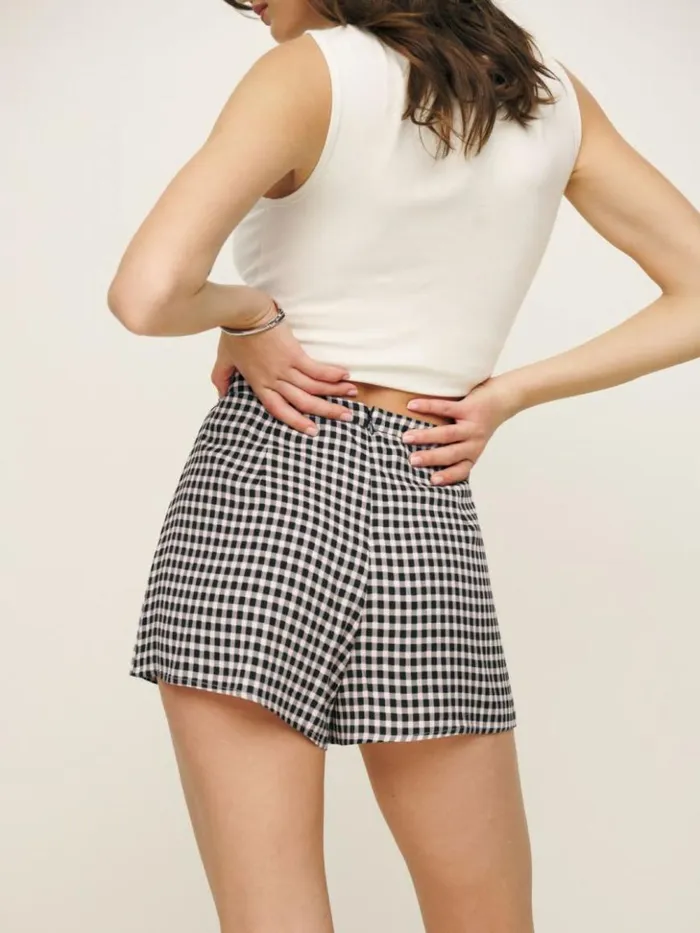 Clothing The Reformation Chloe Short April Check