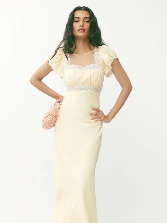 Clothing The Reformation Clarisse Silk Dress Sugar