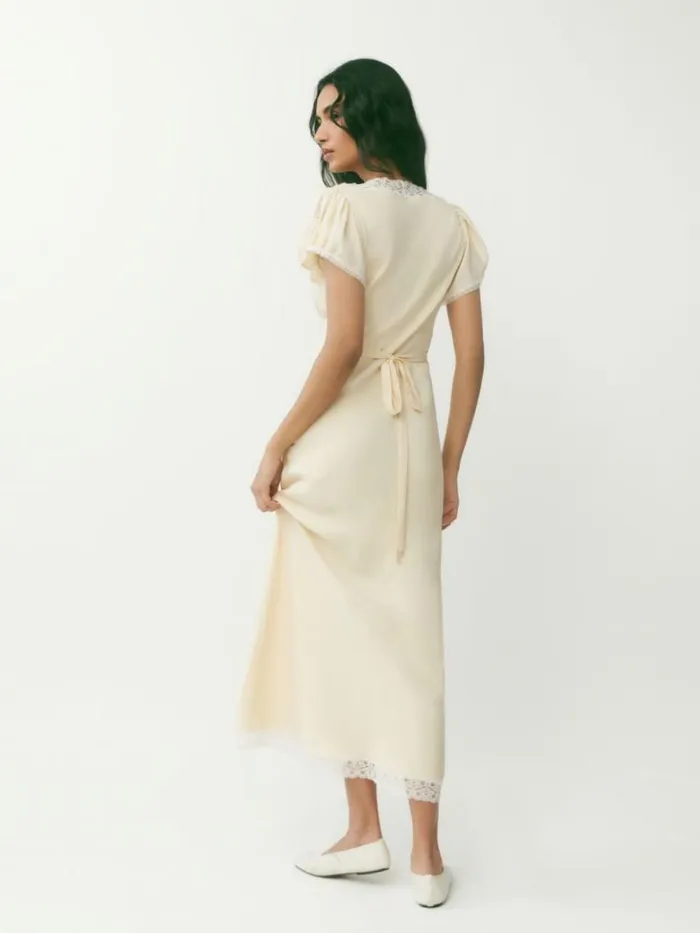 Clothing The Reformation Clarisse Silk Dress Sugar
