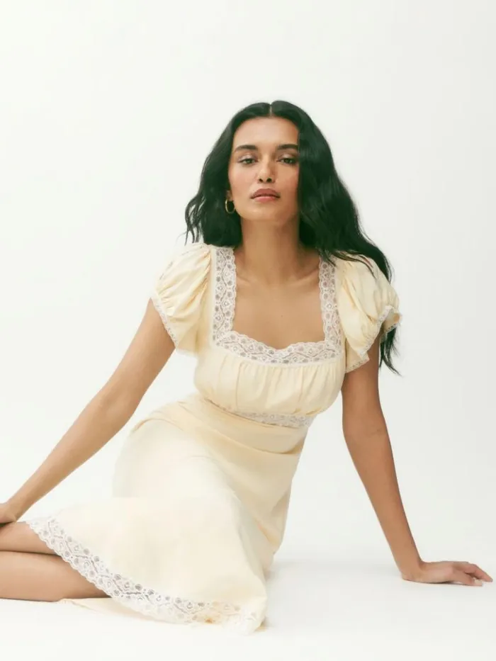 Clothing The Reformation Clarisse Silk Dress Sugar