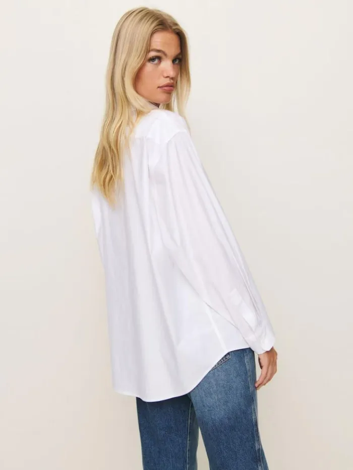 Clothing The Reformation Eli Oversized Shirt Bright White