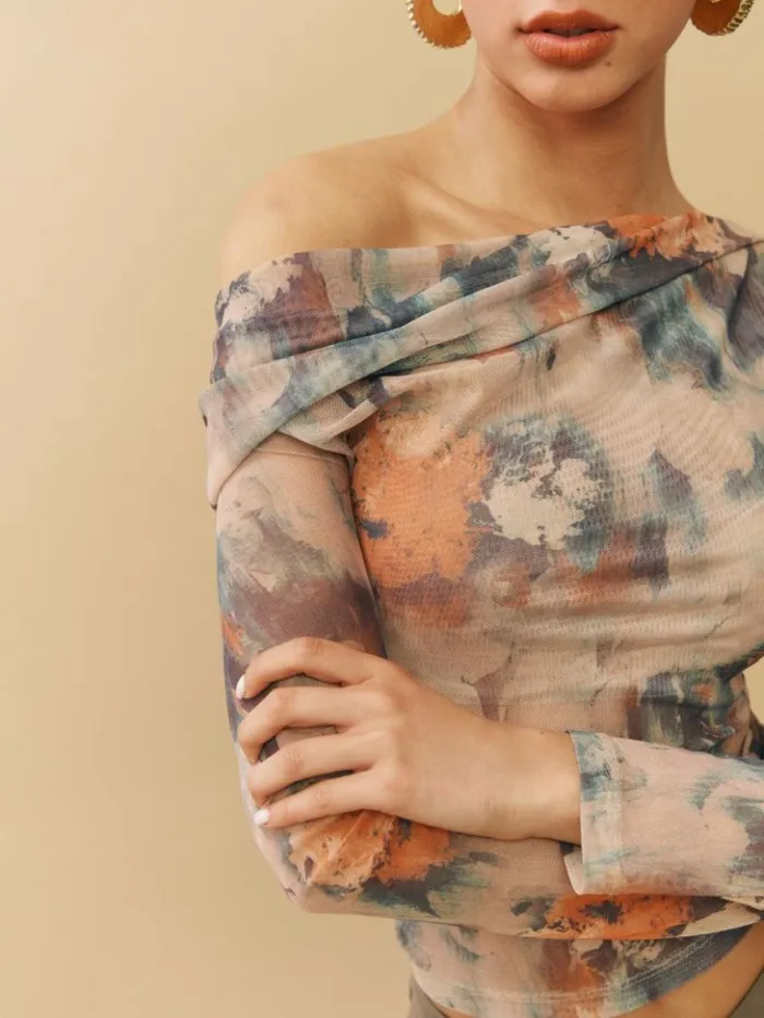 Clothing The Reformation Elio Knit Top Reflection