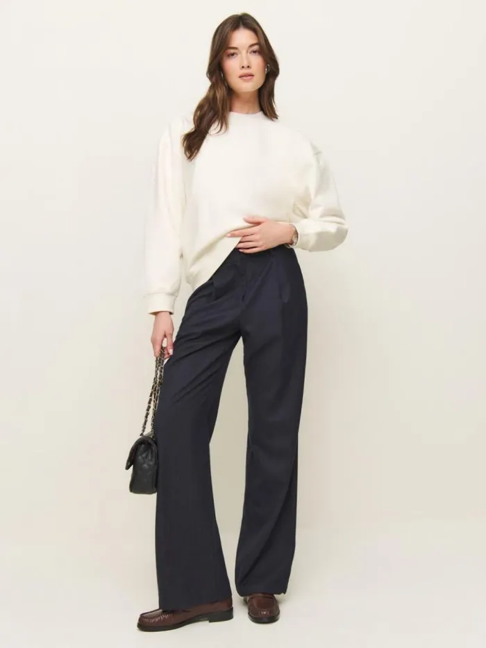 Clothing The Reformation Emma Classic Crewneck Sweatshirt Fior Di Latte