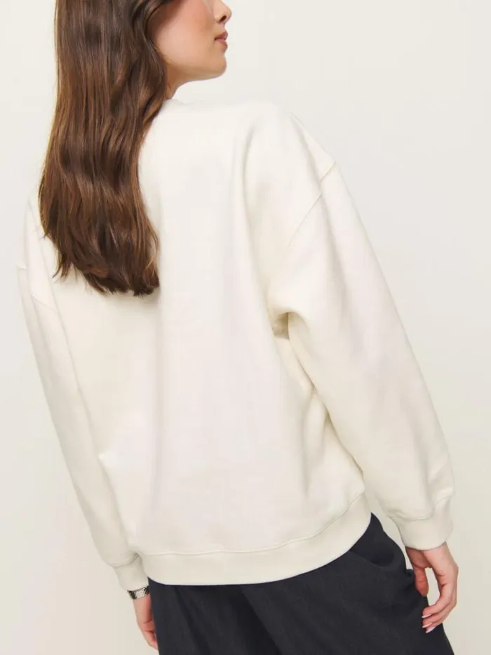 Clothing The Reformation Emma Classic Crewneck Sweatshirt Fior Di Latte