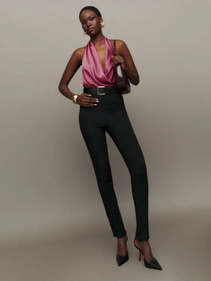 Clothing The Reformation Emmy Silk Top Strawberry Wine