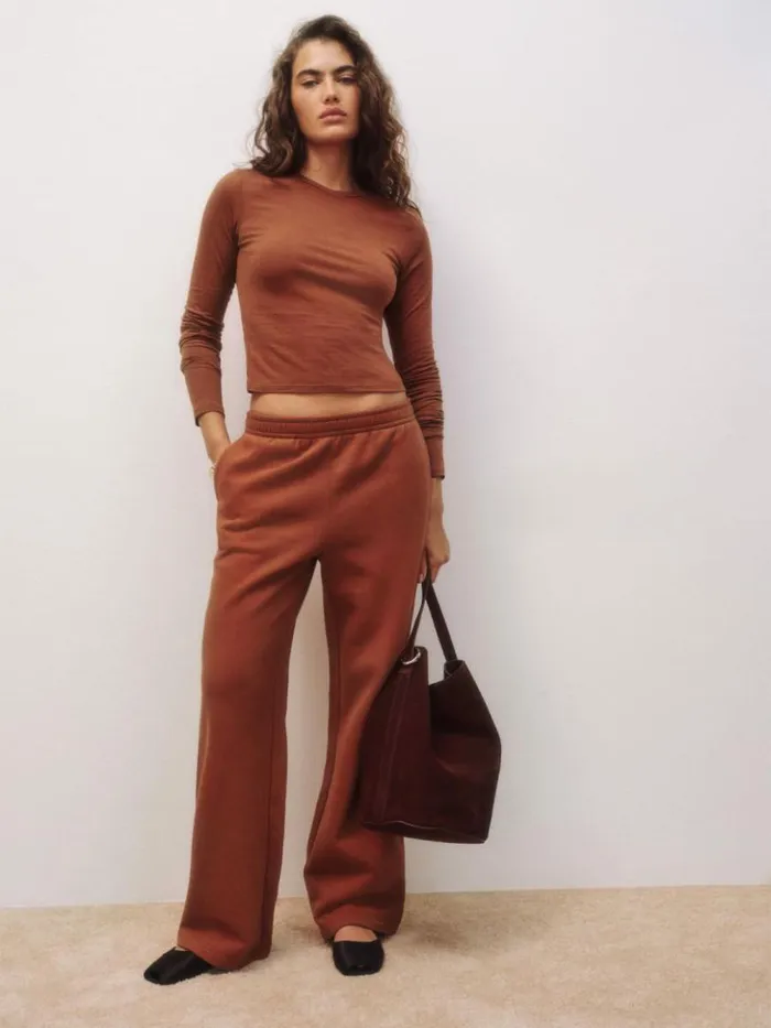 Clothing The Reformation Ezra Slim Fit Long Sleeve Fig Jam