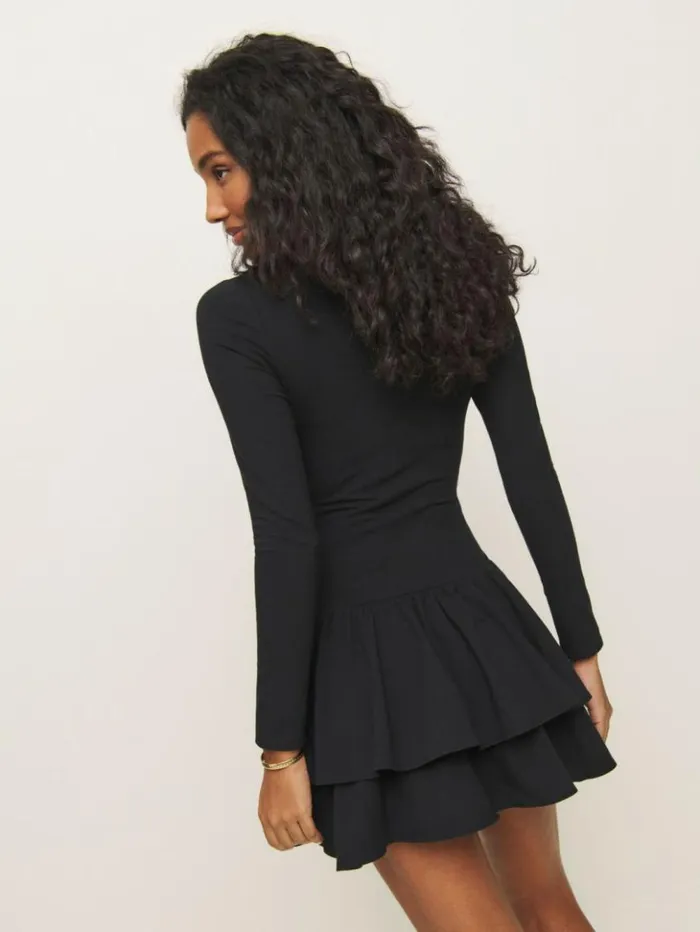 Clothing The Reformation Flynn Knit Dress Black