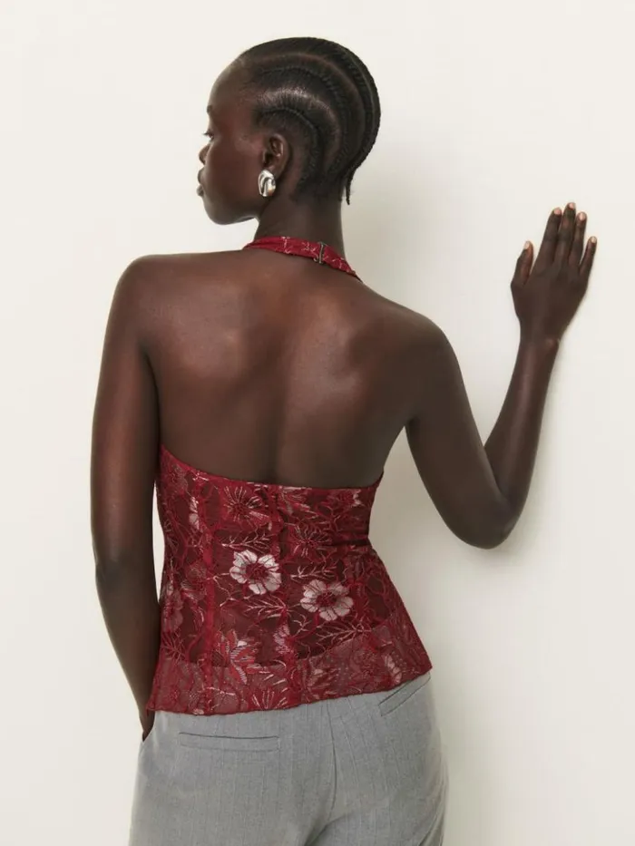 Clothing The Reformation Georgia Knit Top Salsa