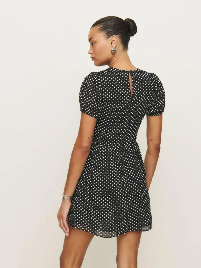 Clothing The Reformation Grady Dress Caviar Dot