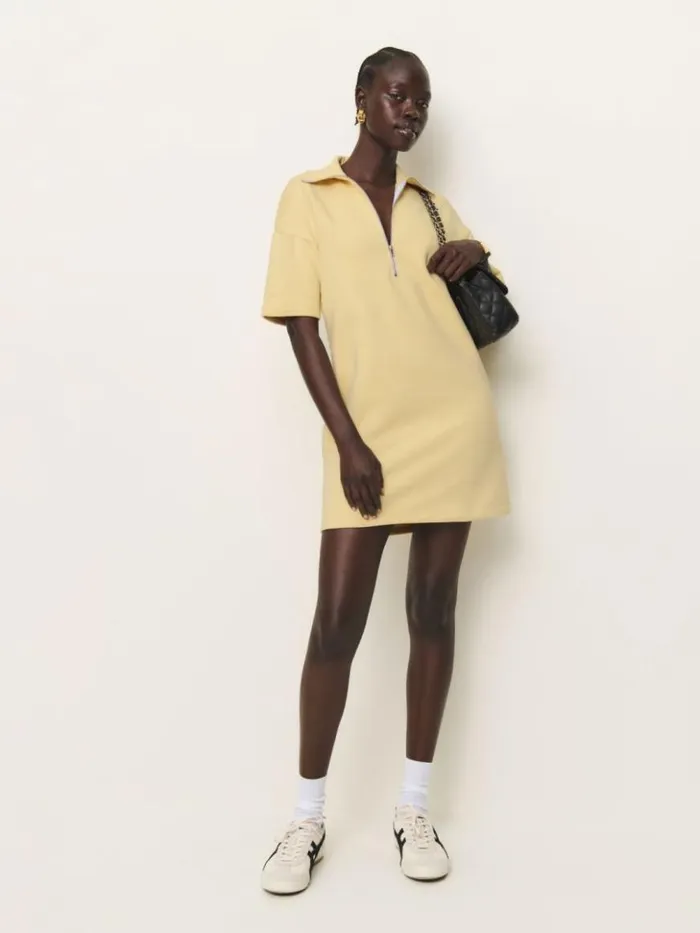 Clothing The Reformation Hampton Sweat Dress Parmesan