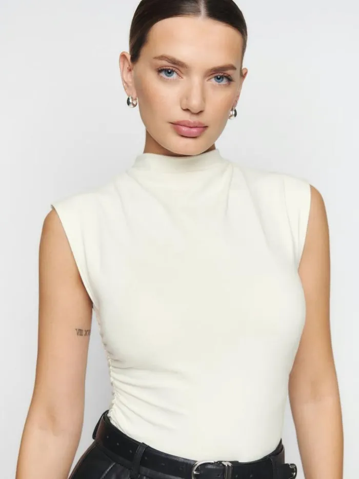 Clothing The Reformation Lindy Knit Top Ivory