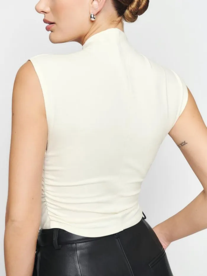 Clothing The Reformation Lindy Knit Top Ivory