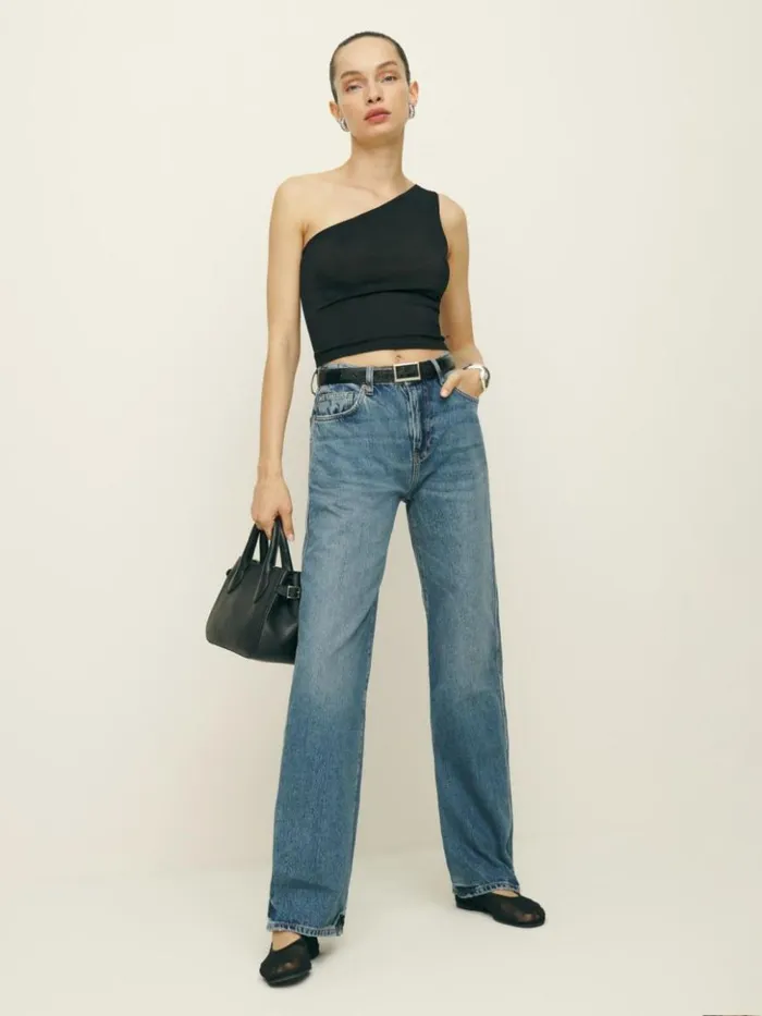 Clothing The Reformation Maddie Knit Top Black