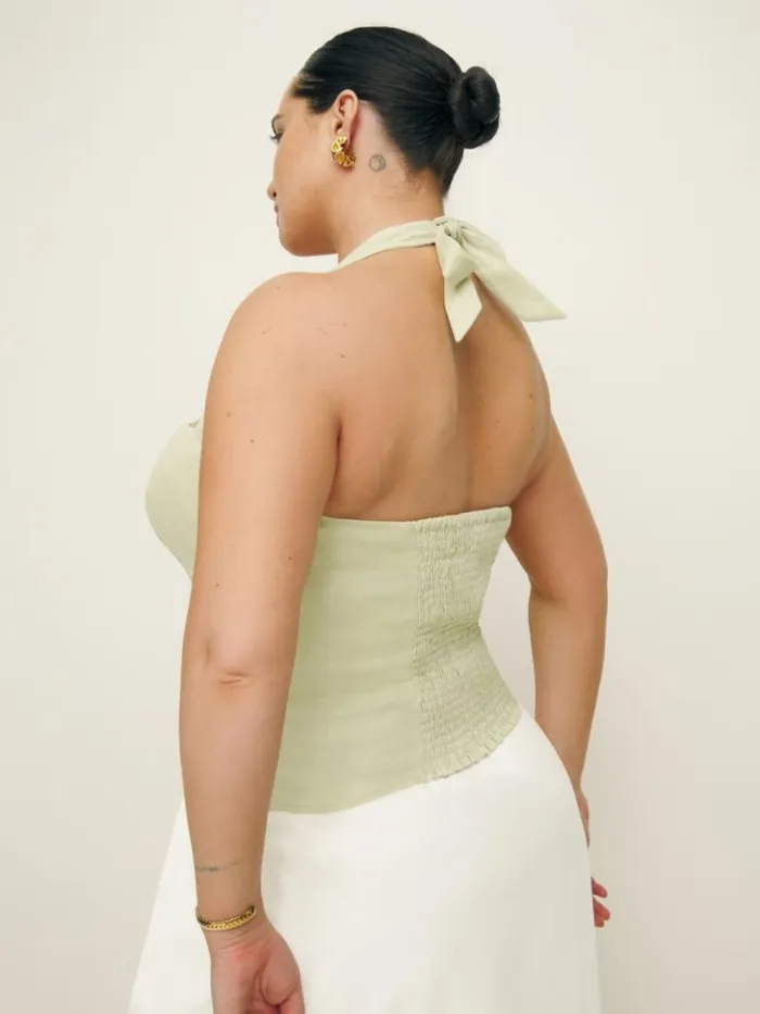 Clothing The Reformation Malika Linen Top Es Dried Herbs