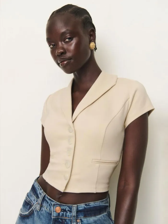 Clothing The Reformation Marnie Knit Top Ivory